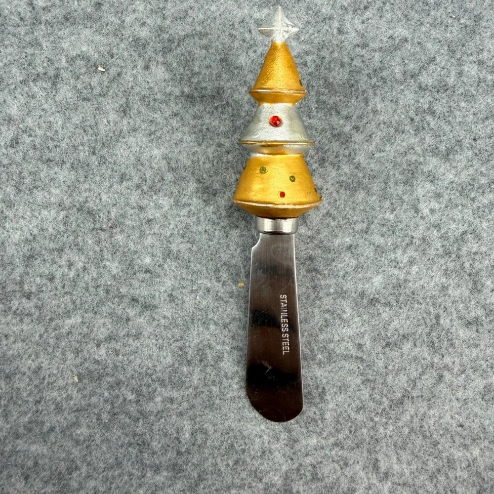 Christmas Tree Cheese Spreader Knife Stainless Steel Holiday Butter Spreader